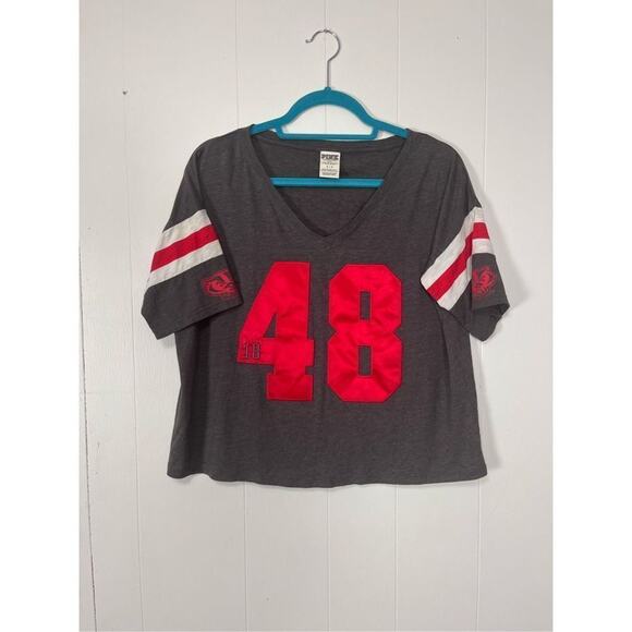 Victoria’s Secret PINK Wisconsin Badgers Oversized Shirt Women’s Small - Picture 1 of 7